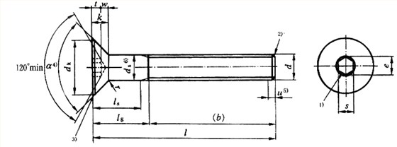 國標號gb/70.3-2000內六角沉頭螺絲，